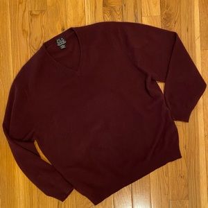 Maroon Joseph A Banks Cashmere Sweater Size XL